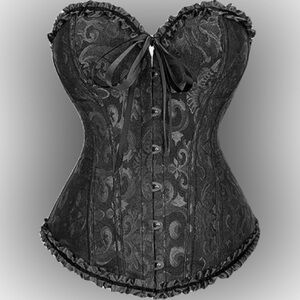 Classy Gothic Charm Waist-Sculpting Vintage-Inspired Boned Corset (Size Medium)